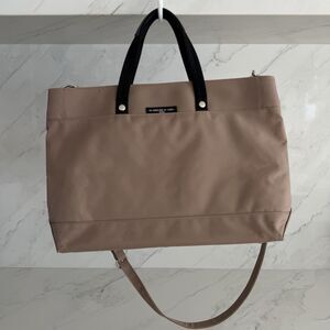 Un Apres Midi de Chien Nylong Satchel Handbag Tan Parisian Chic, Elevated Casual